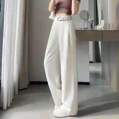 思蓓儿 亮片烫钻高腰窄版阔腿裤休闲裤 女款