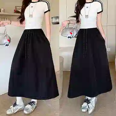 思蓓儿 温柔时尚舒适百搭纯色休闲长裙 女款