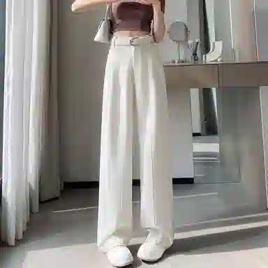 思蓓儿 亮片烫钻高腰窄版阔腿裤休闲裤 女款