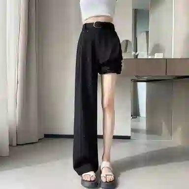 思蓓儿 亮片烫钻高腰窄版阔腿裤休闲裤 女款