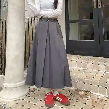 思蓓儿 简约舒适纯色通勤休闲长裙 女款