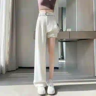 思蓓儿 亮片烫钻高腰窄版阔腿裤休闲裤 女款