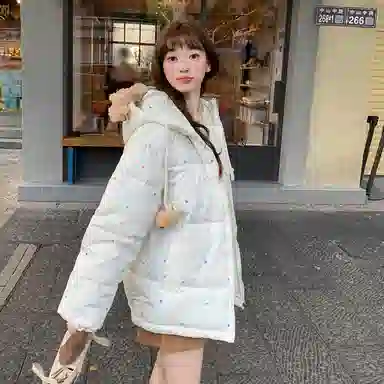 思蓓儿 可爱波点宽松加厚面包服棉服 女款