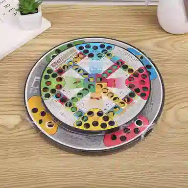 乐智由我 两用棋盘玻璃珠跳棋飞行棋多功能游戏棋 桌游