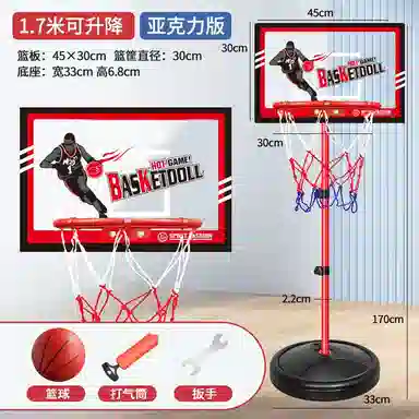 乐智由我 篮球架 可升降移动式家用 投篮框室内扣篮板 玩具