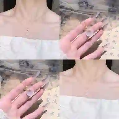 【高品质 S925银】六桂福 福气平安扣新中式福牌如意吊坠银镶玉时尚锁骨链显白清冷如意转运平安聚财纳福 福韵金 好运 玉髓 玉石项链 女款