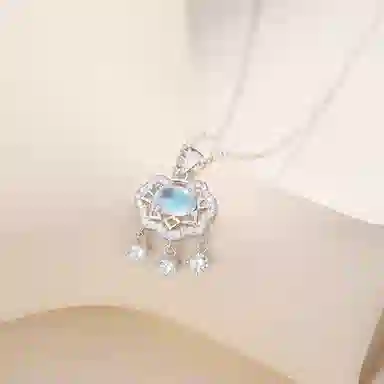 【S925银 锁住平安】 福韵金 锁星芒新中式国潮星星闪耀轻奢贵气精致优雅气质小众设计日常通勤百搭 琉璃 项链 女款