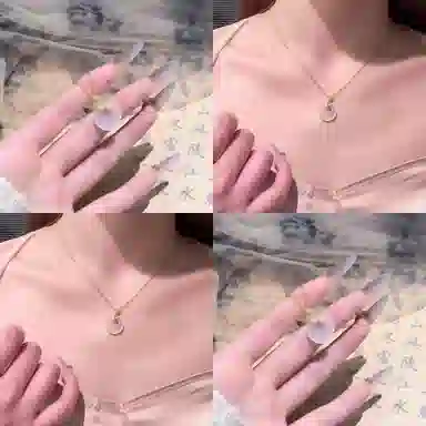 【高品质 S925银】六桂福 福气平安扣新中式福牌如意吊坠银镶玉时尚锁骨链显白清冷如意转运平安聚财纳福 福韵金 好运 玉髓 玉石项链 女款