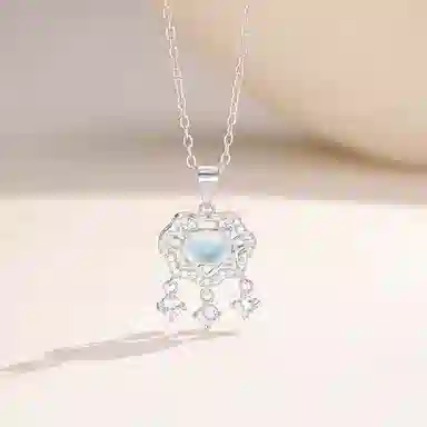 【S925银 锁住平安】 福韵金 锁星芒新中式国潮星星闪耀轻奢贵气精致优雅气质小众设计日常通勤百搭 琉璃 项链 女款