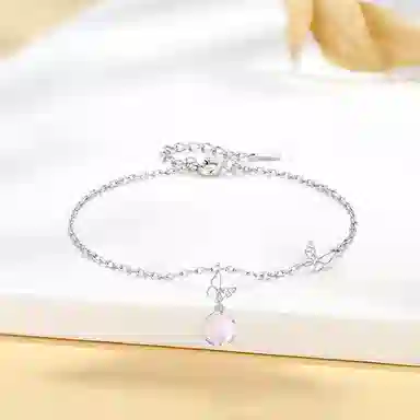 【S999足银|招财招桃花玄学】六桂福珠宝 白月光荔枝冻 财运蝴蝶连理枝清透少女心氛围感新中式气质小众 福韵金 好运 玉髓 玉石项链 女款