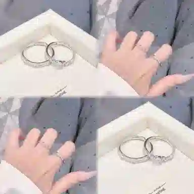 【纯银999丨免费定制刻字丨赠七.夕告白礼卡片】 福韵金 六桂福珠宝 恋爱频率对戒璀璨闪耀星星轻奢浪漫约会 足银 戒指 男女同款情侣款