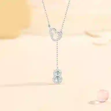 【S925银/清冷女神】六桂福 福禄双葫芦 极简显白绿水冰透清冷设计 福禄吉祥水逆退散新中式国风百搭 福韵金 好运 琉璃 玉石礼盒项链 女款
