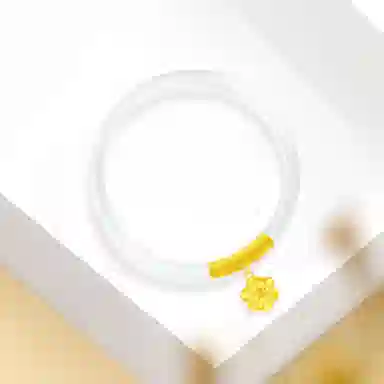 【999足金纯金 好运莲莲】 福韵金 六桂福 莲花新中式国风国潮时来运转诸事顺利轻奢温婉简约高级贵气时尚百搭 玉髓 手镯 女款