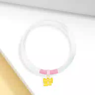 【999足金纯金 在逃公主】 福韵金 六桂福 蝴蝶结轻奢精致甜美温柔粉色新中式国风温婉日常百搭简约#好运 玉髓 手镯 女款