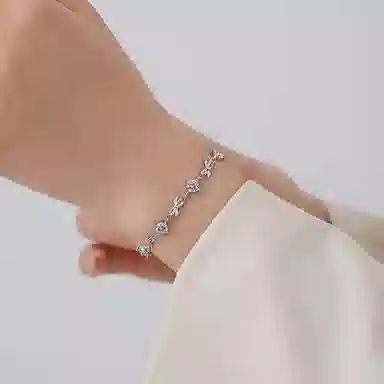 【999足银纯银 恋人之心】 福韵金 六桂福 爱心蝴蝶结轻奢浪漫小众设计在逃公主高级甜美温柔精致气质百搭日常通勤百搭#好运 银 手链 女款