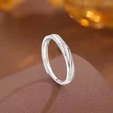 【999足银纯银 共度爱河/浪漫卡片】 福韵金 六桂福珠宝 恋爱告白轻奢共赴闪耀甜蜜饰爱轻奢高级百搭对戒 银 戒指 男女同款情侣款