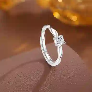 【999纯银丨免费定制刻字丨赠告白贺卡】 福韵金 六桂福珠宝 莫比乌斯恋爱频率对戒相爱同频开口可调节一对 足银 礼盒戒指 男女同款情侣款