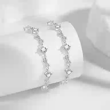 【999足银纯银 恋人之心】 福韵金 六桂福 爱心蝴蝶结轻奢浪漫小众设计在逃公主高级甜美温柔精致气质百搭日常通勤百搭#好运 银 手链 女款