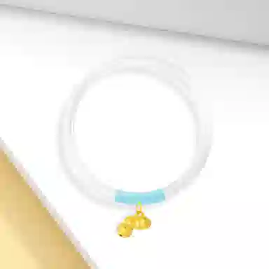 【999足金纯金 好柿发生】 福韵金 六桂福 花生柿子新中式国风国潮轻奢优雅时尚森系蓝色系小众设计百搭#好运 玉髓 手镯 女款