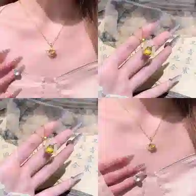 【S999足银纯银】六桂福 福韵金 好事莲莲 事事如意莲花荷花平安扣 新中式国风招财纳福小众高级轻奢清冷贵气锁骨链#好运 玉髓 项链 女款