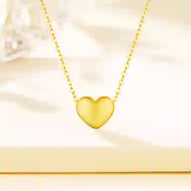 【含金量99.9% 怦然心动】 福韵金 爱心轻奢甜美温柔可爱少女风小清新小众高级简约百搭甜蜜约会表白锁骨链 合金 项链 女款