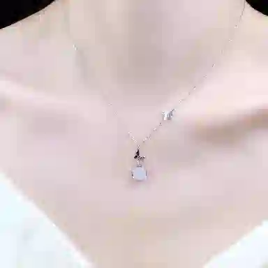 【S999足银|招财招桃花玄学】六桂福珠宝 白月光荔枝冻 财运蝴蝶连理枝清透少女心氛围感新中式气质小众 福韵金 好运 玉髓 玉石项链 女款