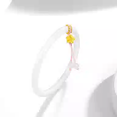 【999足金纯金 桃之夭夭】 福韵金 六桂福 桃花流苏转运珠新中式手饰国潮轻奢高级优雅气质甜美温柔招财招桃花简约高级 玉髓 手镯 女款