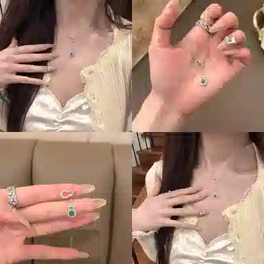 【S925银/清冷女神】六桂福 福禄双葫芦 极简显白绿水冰透清冷设计 福禄吉祥水逆退散新中式国风百搭 福韵金 好运 琉璃 玉石礼盒项链 女款