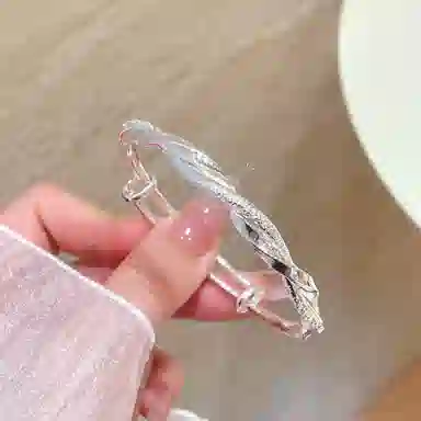 【999纯银丨可免费定制刻字丨赠告白贺卡】 福韵金 六桂福珠宝 莫比乌斯经典素圈可推拉银镯子新中式简约大气小众轻奢百搭 足银 手镯 女款