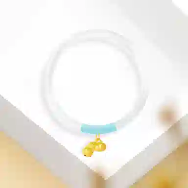 【999足金纯金 好柿发生】 福韵金 六桂福 花生柿子新中式国风国潮轻奢优雅时尚森系蓝色系小众设计百搭#好运 玉髓 手镯 女款