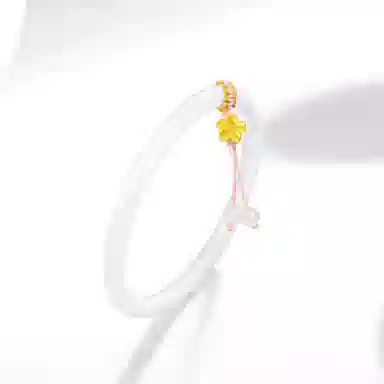 【999足金纯金 桃之夭夭】 福韵金 六桂福 桃花流苏转运珠新中式手饰国潮轻奢高级优雅气质甜美温柔招财招桃花简约高级 玉髓 手镯 女款