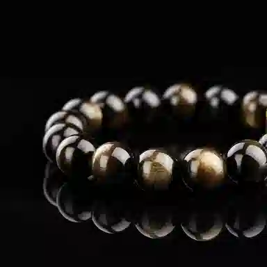 【999足银 祥瑞招财】 福韵金 六桂福 乾坤圈醒狮新中式国潮时来运转轻奢时尚简约百搭串珠#好运 黑曜石 手串 男女同款情侣款