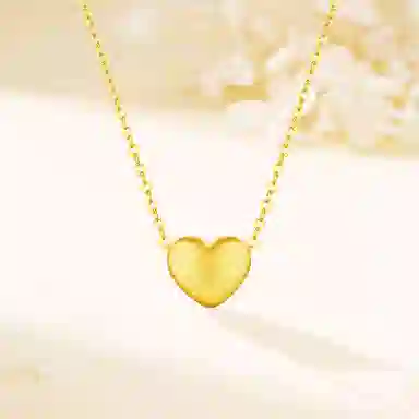 【含金量99.9% 怦然心动】 福韵金 爱心轻奢甜美温柔可爱少女风小清新小众高级简约百搭甜蜜约会表白锁骨链 合金 项链 女款