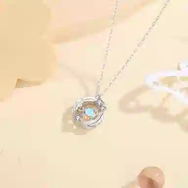 【免费刻字 S925银】六桂福 福韵金 羽你相伴项链 天使之羽小众轻奢可爱女生甜美 银 锁骨链 男女同款情侣款