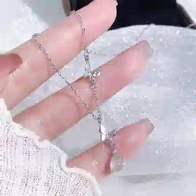 【S925银  蝶恋花滴】 福韵金 六桂福 蝴蝶水滴新中式国潮轻奢优雅简约高级百搭清新招桃花旺桃花#好运 玉髓 项链 女款