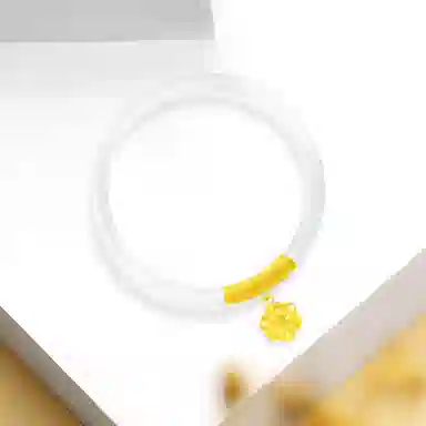 【999足金纯金 好运莲莲】 福韵金 六桂福 莲花新中式国风国潮时来运转诸事顺利轻奢温婉简约高级贵气时尚百搭 玉髓 手镯 女款