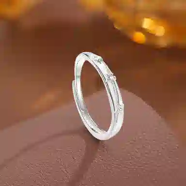 【纯银999丨免费定制刻字丨赠七.夕告白礼卡片】 福韵金 六桂福珠宝 恋爱频率对戒璀璨闪耀星星轻奢浪漫约会 足银 戒指 男女同款情侣款