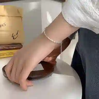 【S925银 碎碎有钱/浪漫卡片】 福韵金 六桂福&碎银子新中式国潮吸金纳福轻奢精致简约迷人名媛千金优雅百搭 银 手链 女款