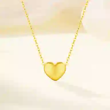 【含金量99.9% 怦然心动】 福韵金 爱心轻奢甜美温柔可爱少女风小清新小众高级简约百搭甜蜜约会表白锁骨链 合金 项链 女款