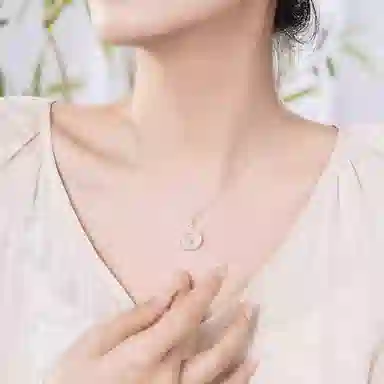 【999足银纯银 三生有杏/小确幸】 福韵金 六桂福 银杏平安扣新中式国潮复古轻奢优雅温柔简约高级日常百搭#好运#好运 玉髓 项链 女款