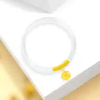 【999足金纯金 好运莲莲】 福韵金 六桂福 莲花新中式国风国潮时来运转诸事顺利轻奢温婉简约高级贵气时尚百搭 玉髓 手镯 女款