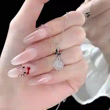 【S999足银|招财招桃花玄学】六桂福珠宝 白月光荔枝冻 财运蝴蝶连理枝清透少女心氛围感新中式气质小众 福韵金 好运 玉髓 玉石项链 女款