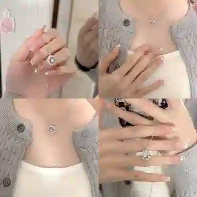 【 纯银999 蓝桉与鸟 福韵金 】六桂福珠宝 梦幻灵动吊坠轻奢森系精致闪耀简约小清新小众设计高级优雅日常百搭锁骨链 琉璃 足银项链 女款