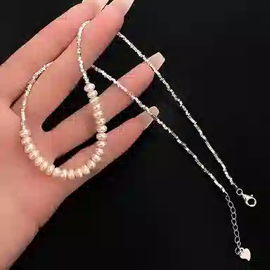 【S925银 碎碎有钱】 福韵金 六桂福 碎银两珍珠轻奢简约高级时尚设计小众新中式温柔气质氛围感显白甜蜜表白女友百搭 银 项链 女款