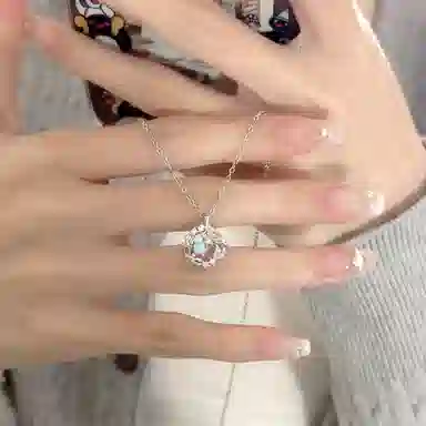 【 纯银999 蓝桉与鸟 福韵金 】六桂福珠宝 梦幻灵动吊坠轻奢森系精致闪耀简约小清新小众设计高级优雅日常百搭锁骨链 琉璃 足银项链 女款