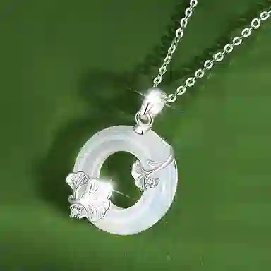 【999足银纯银 三生有杏/小确幸】 福韵金 六桂福 银杏平安扣新中式国潮复古轻奢优雅温柔简约高级日常百搭#好运#好运 玉髓 项链 女款