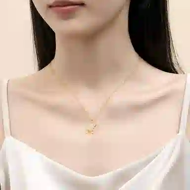 【S999足银纯银】六桂福 福韵金 好事莲莲 事事如意莲花荷花平安扣 新中式国风招财纳福小众高级轻奢清冷贵气锁骨链#好运 玉髓 项链 女款