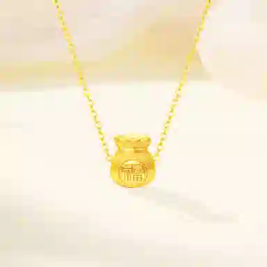 【含金量99.9% 袋袋有钱】 福韵金 钱袋福袋钱多多转运新中式国潮招财纳福轻奢浪漫优雅温柔气质简约日常通勤 合金 项链 女款