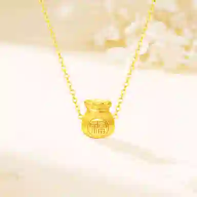 【含金量99.9% 袋袋有钱】 福韵金 钱袋福袋钱多多转运新中式国潮招财纳福轻奢浪漫优雅温柔气质简约日常通勤 合金 项链 女款