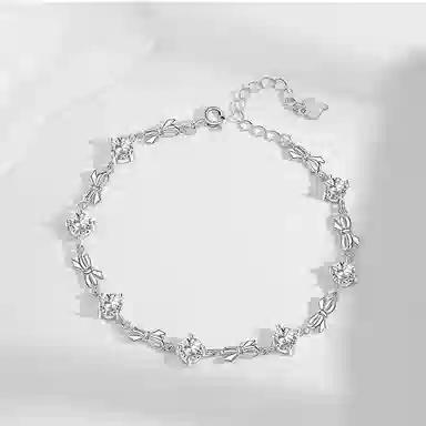 【999足银纯银 恋人之心】 福韵金 六桂福 爱心蝴蝶结轻奢浪漫小众设计在逃公主高级甜美温柔精致气质百搭日常通勤百搭#好运 银 手链 女款